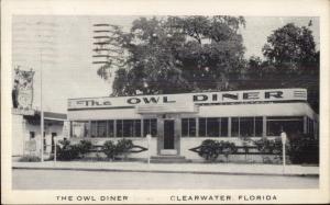 Clearwater FL Owl DINER Postcard