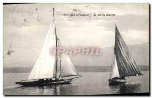 Postcard Old Boat Sailboat Aix les Bains Lake Bourget