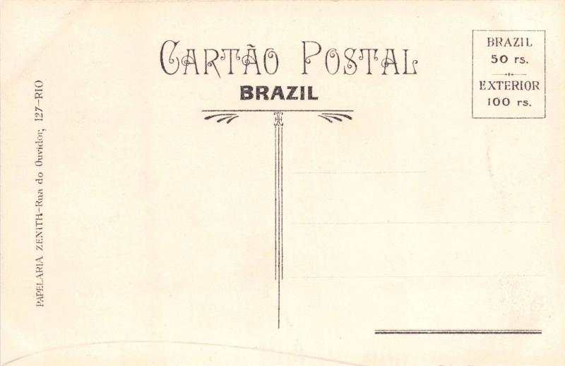 RIO DE JANEIRO BRAZIL~PONTE E CORCOVADO~STEAM RAILROAD PAPELARIA ZENITH POSTCARD