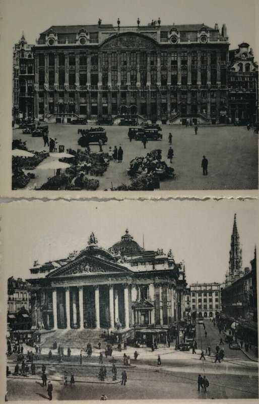 Vintage Bruselas 10 Foto Snapshots Tarjeta Postal Libro Albert Serie 2 RPPC