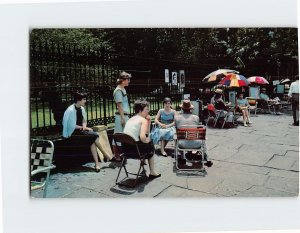 Postcard Sidewalk artists Jackson Square New Orleans Louisiana USA