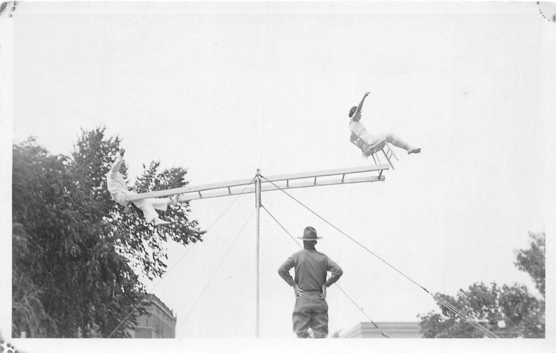 H6/ Interesting RPPC Postcard c1910 Aurora Nebraska High Wire Balance 11 