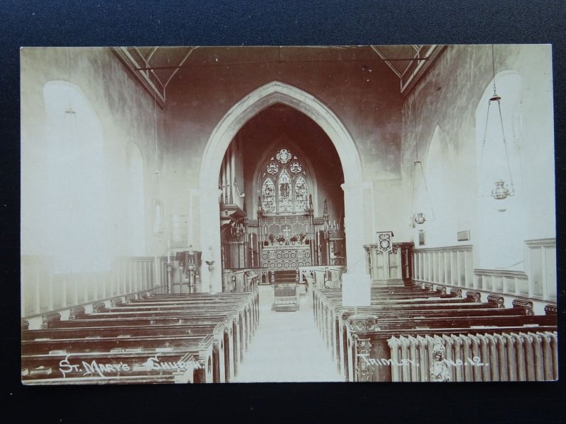 Suffolk TRIMLEY St. Mary's Church interior (1) Old RP Postcard by Aeroplane PC