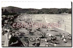 Old Postcard Frontiere Franco Hendaye Espagnote The Beach at Fond Spain