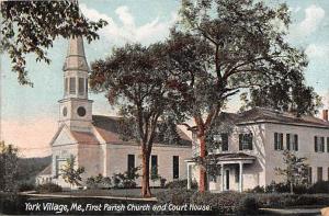 Maine York Village   First Parish Church and Court House