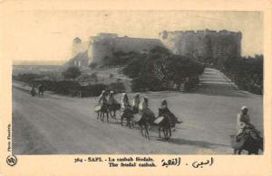 Safi Morocco Africa Feudal Casbah Horse Riding Antique Postcard K76557