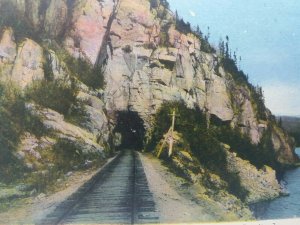 Jackfish Tunnel Looking East  North Shore Lake Superior Ontario Vintage Postcard