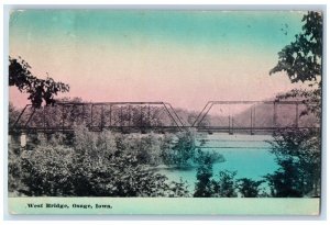 1914 View Of West Bridge And Lake Osage Iowa IA Posted Antique Postcard