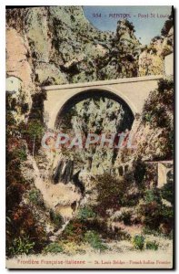 Postcard Menton Old Bridge St Louis