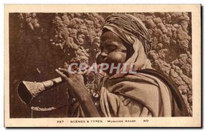 Old Postcard Scenes Types Musisien Arabic Folklore Costume