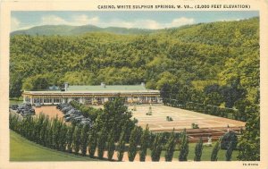 West Virginia White Sulphur Springs Casino Teich linen Postcard 22-8642