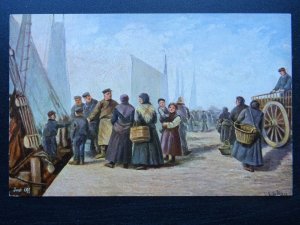 Fisherfolk Series JUST OFF c1906 Postcard by S. Hildesheimer 5451