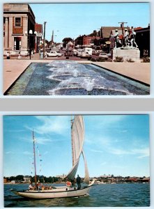 2 Postcards CHARLOTTETOWN, Prince Edward Island Canada ~ YACHT CLUB War Memorial