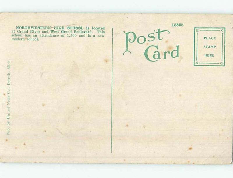 Divided-Back HIGH SCHOOL Detroit Michigan MI k0595