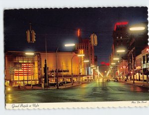 Postcard Grand Rapids at Night Grand Rapids Michigan USA