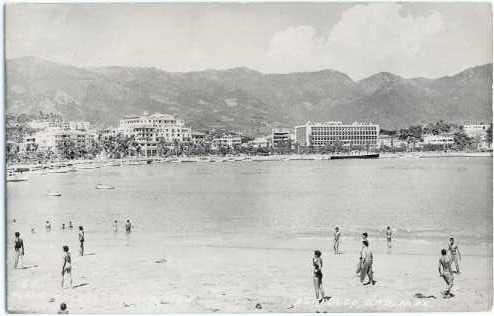 RPPC Beach View of Acapulco Guerrero Mexico