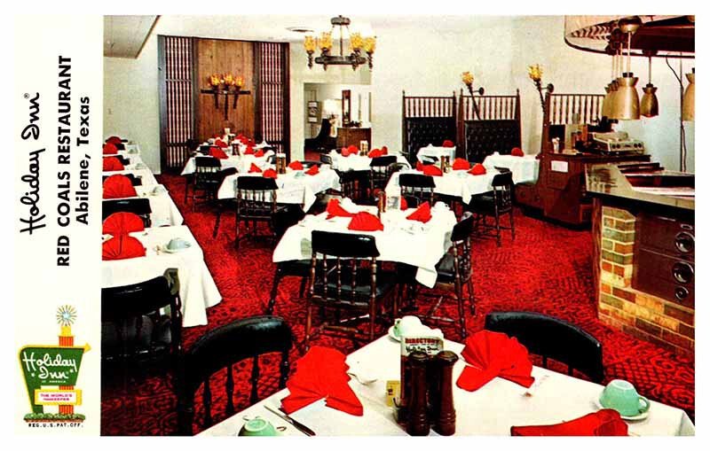 Postcard RESTAURANT SCENE Abilene Texas TX AS2499