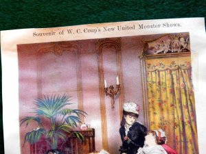 1870s Souvenir of W. C. Coup's New United Monster Shows Big Circus Trade Card #X