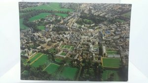 Vintage Postcard Aerial View of Cambridge Uk showing the Colleges 1982