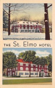 Chautauqua New York~St Elmo Hotel in Winter &Summer 1948 Postcard