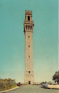 Town Hill-Provincetown Massachusetts~Pilgrim Memorial Monument~50s Cars-Jeep