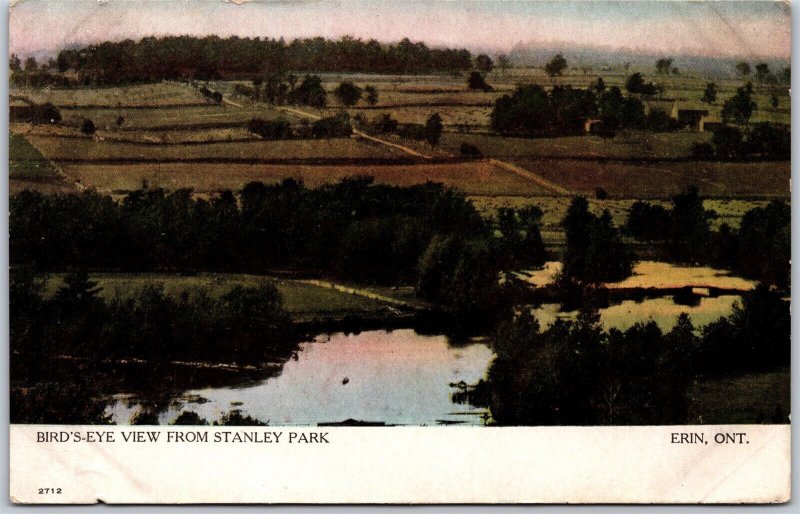 Postcard Erin Ontario c1907 Scenic Birds Eye View From Stanley Park by Warwick