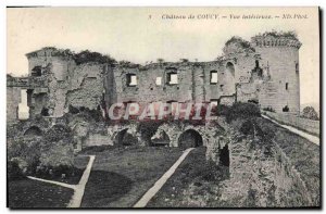 Old Postcard Chateau of Coucy Inside view