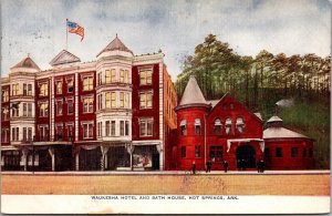 Postcard Waukesha Hotel and Bath House in Hot Springs, Arkansas~2073