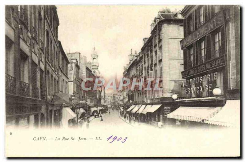 Old Postcard Caen La Rue St Jean