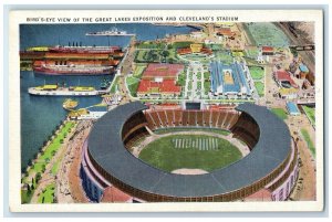 c1940 Birds Eye View Great Lakes Exposition Cleveland Stadium Ohio OH Postcard