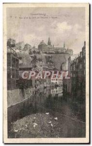 Old Postcard Luxembourg View from the Bridge I Alzotte Grand