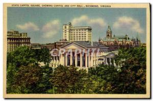 Postcard Old State Capitol Square Capitol And City Hall Richmond Virginia