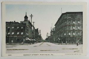 Harrisburg Pennsylvania Market Street Glitter Decorated c1906 Postcard S19