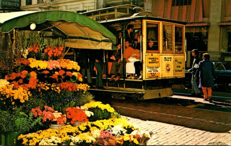 California San Francisco Cable Car and Flower Stand