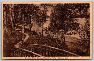 Vtg Ottawa Canada On The River Shore Rockliffe Park 1910s View Postcard