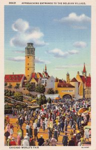 Belgian Village Chicago World's Fair Illinois 1933 linen postcard