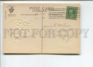 471920 EASTER Embossed EGG Chicken SNOWDROPS Vintage postcard 1910 year