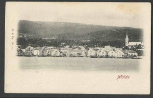 Ca 1898 PPC* MOLDE NORWAY WEST NORWAY NORTH SHORE OF MOLDE FJORD MINT