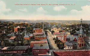 J51/ Charlotte North Carolina Postcard c1910 Realty Building Birdseye 200