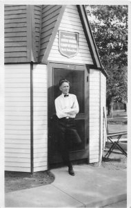 J14/ North Yakima Washington RPPC Postcard c1910 Camp Man Cabin  262