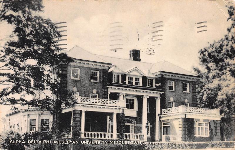 Alpha Beta Phi, Wesleyan University, Middletown,Connecticut, 1945 Postcard, Used