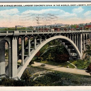 c1910s Pittsburgh PA East Liberty Larimer Avenue Bridge Robbins Oakland Sta A216