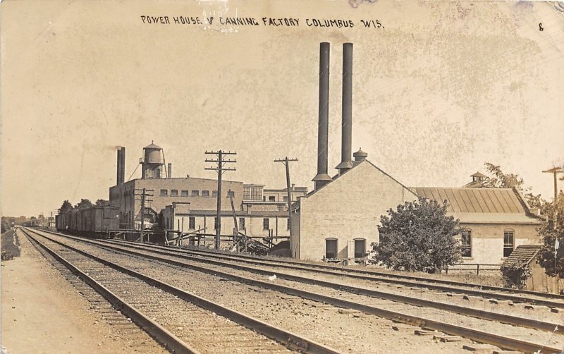 F81/ Columbus Wisconsin RPPC Postcard 1911 Power House Canning Factory