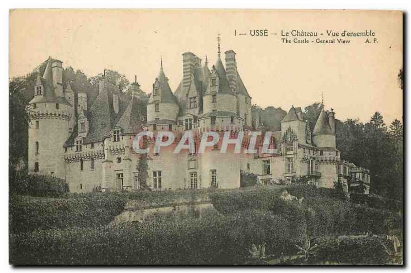 Old Postcard Usse Chateau Overview