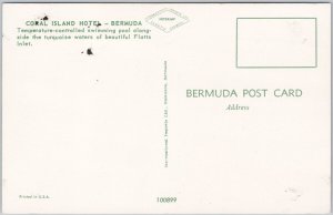 Coral Island Hotel Bermuda Swimming Pool Postcard H68