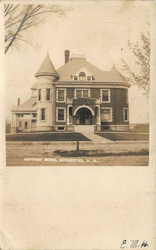 Rochester NH Gaffney Home Real Photo Postcard