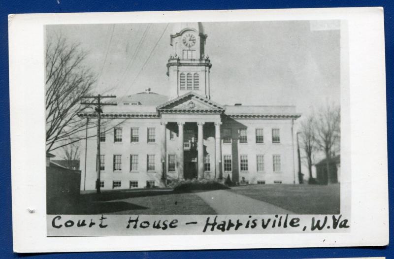 Harrisvile court house west virginia wv real photo postcard