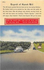 SPOOK HILL Lake Wales, FL Gravity Hill Roadside c1940s Linen Vintage Postcard 