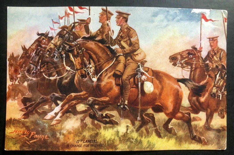 Mint England Tuck's Picture Postcard A Charge For The Hill