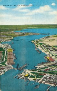USA Texas Corpus Christi Airview of Port and Bascule Bridge 06.91
